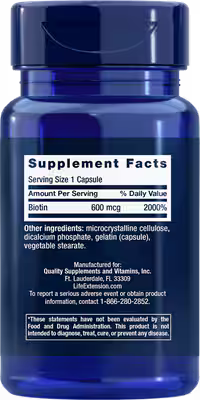 Biotin 600 mcg 100 capsules