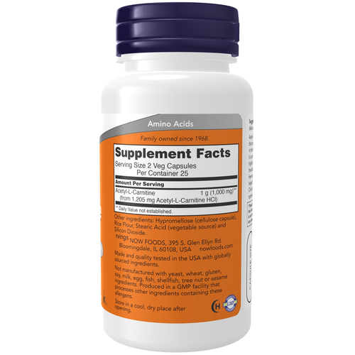 Acetyl-L-Carnitine 500 mg 50 Veg Capsules