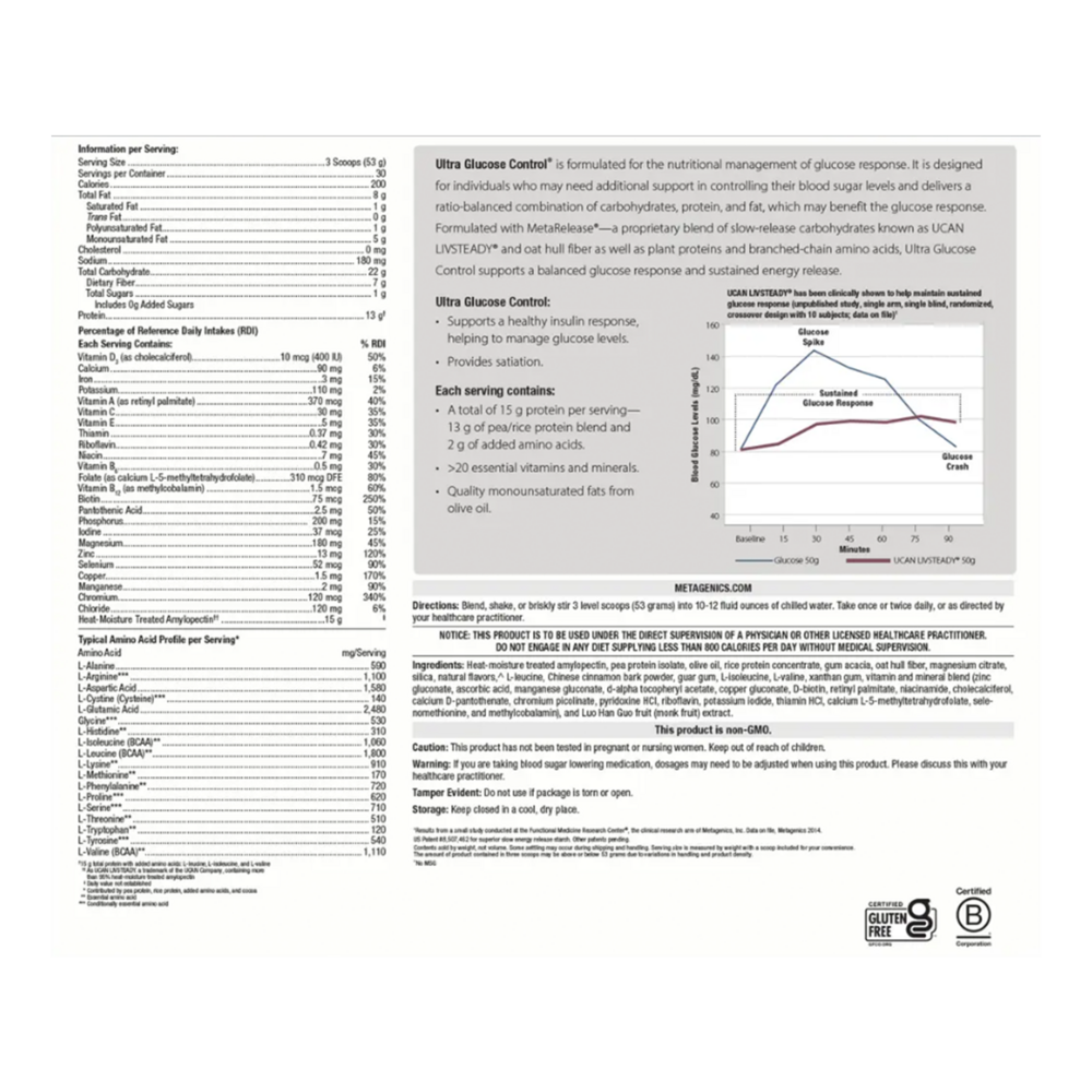 Ultra Glucose Control Vanilla Flavor - 30 Servings