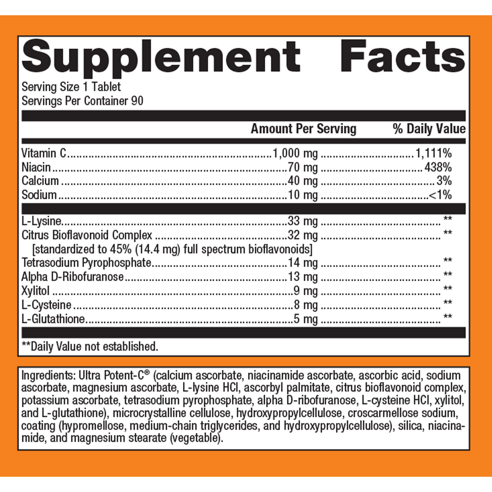 Ultra Potent-C 1000 Vitamin C - 90 Tablets
