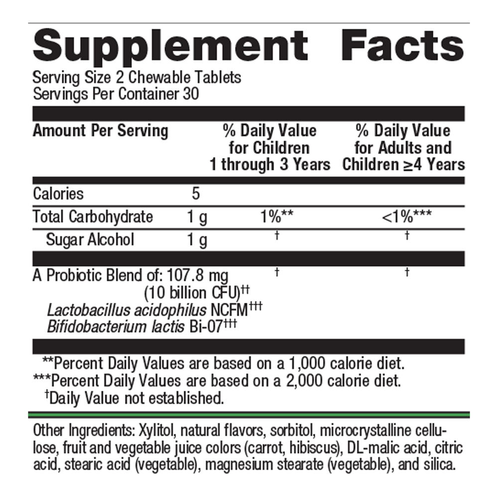 UltraFlora Kids Probiotic Grape Flavor - 60 Chewable Tablets
