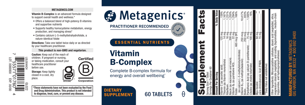 Vitamin B-Complex - 60 Tablets