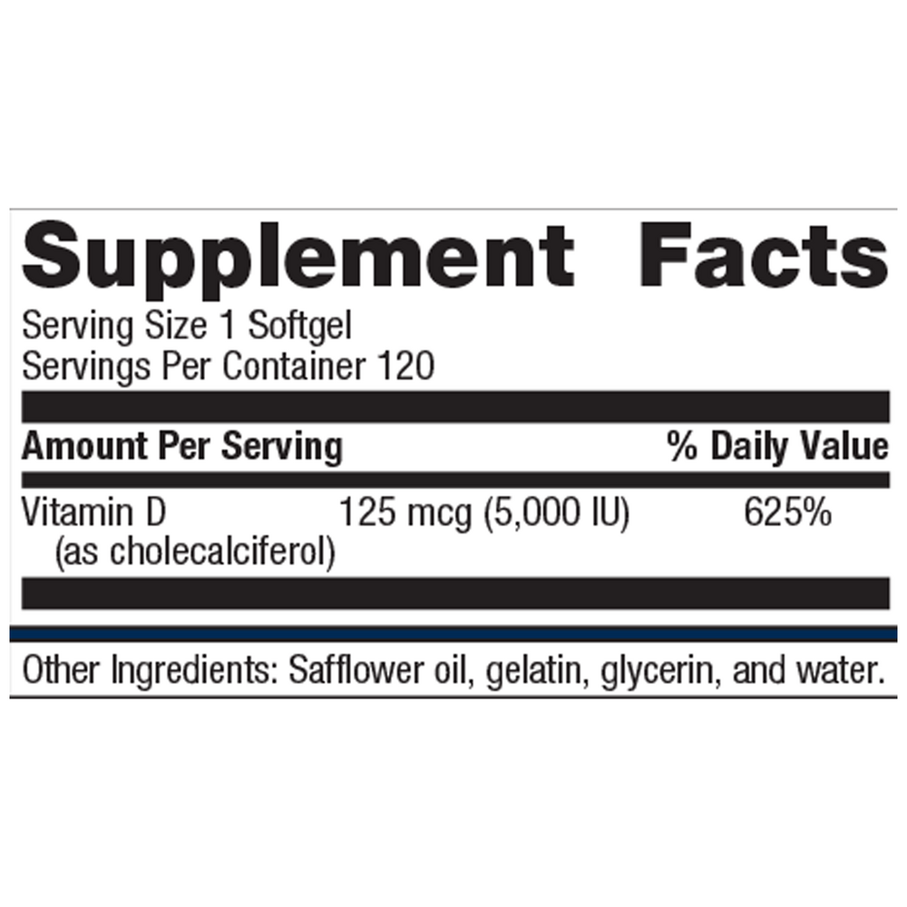 Vitamin D3 5000 - 120 Softgels