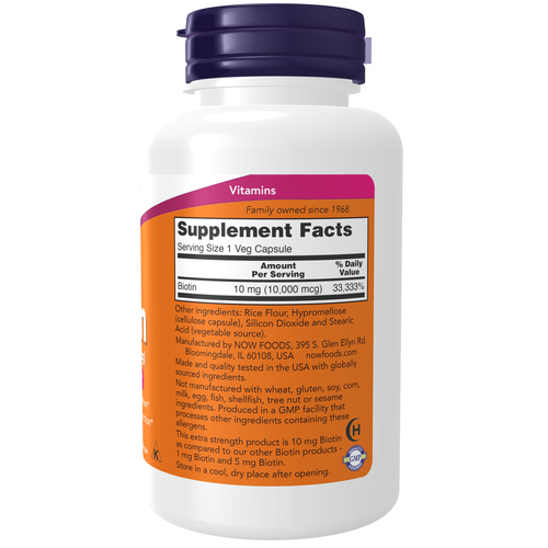 Biotin 10 mg 10,000 mcg 120 Veg Capsules