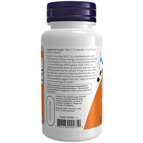 Acetyl-L-Carnitine 500 mg 50 Veg Capsules