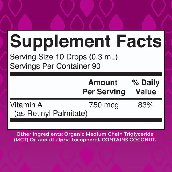 Vitamin A Organic Liquid Drops 1 oz