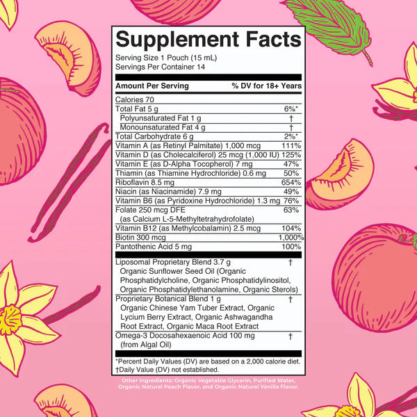 Women's Organic Multivitamin Liposomal Pouches 14 pouches - 0.5 oz each