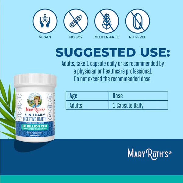 3-in-1 Daily Digestive Health Capsules 30 ct