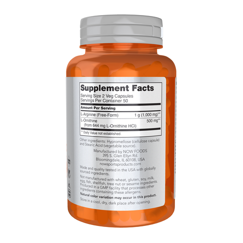 Arginine & Ornithine 100 Veg Capsules