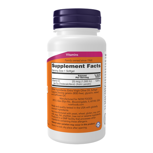 Vitamin D-3 1000 IU 180 Softgels