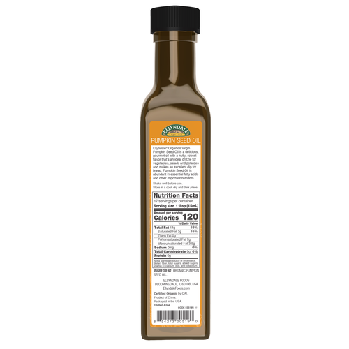 Virgin Pumpkin Seed Oil Organic 6 x 8.45 OZ/Case ELLYNDALE