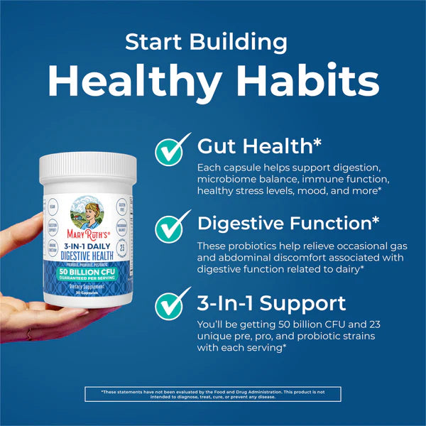 3-in-1 Daily Digestive Health Capsules 30 ct