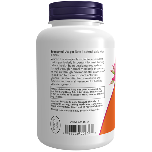 Vitamin E-400 D-Alpha Tocopheryl 250 Softgels