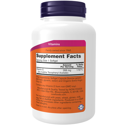 Vitamin E-400 D-Alpha Tocopheryl 250 Softgels