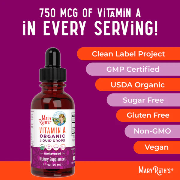 Vitamin A Organic Liquid Drops 1 oz
