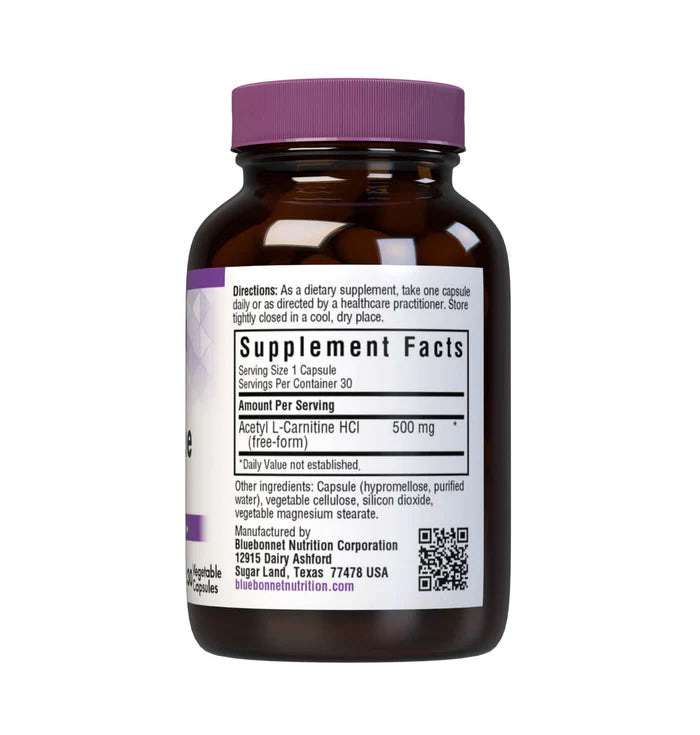 Acectyl L-Carnitine 500 mg 30 Vegetable Capsules