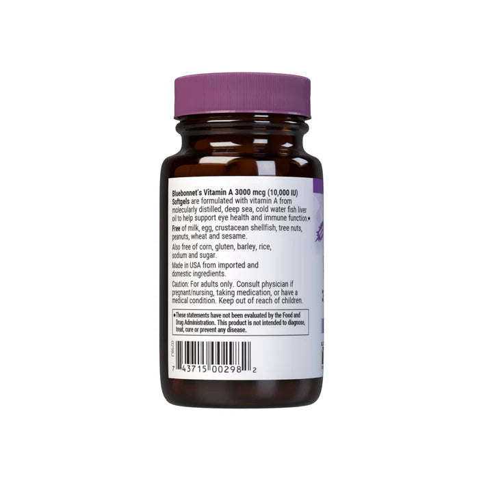 Vitamin A 3,000 mcg 10,000 IU 100 Softgels