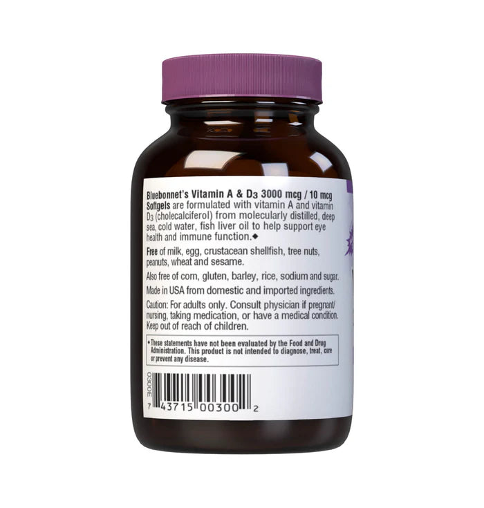Vitamin A & D3 A 3,000 mcg D3 10 mcg 100 Softgels