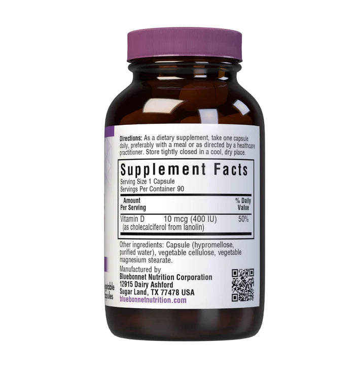 Vitamin D3 400 IU 90 Vegetable Capsules