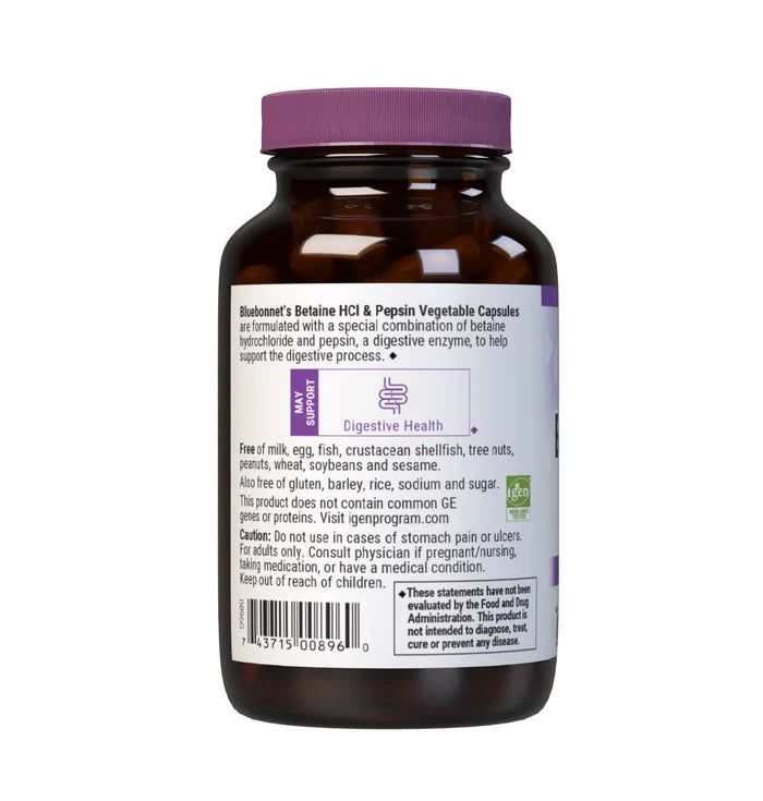 BETAINE HCI & PEPSIN DIGESTIVE ENZYME 90 VCAPS