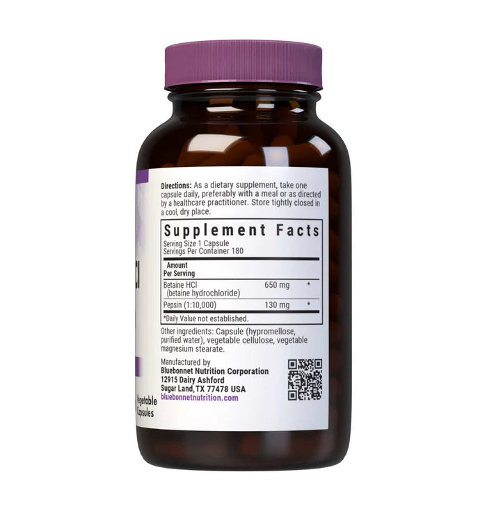 BETAINE HCI & PEPSIN DIGESTIVE ENZYME 180 VCAPS