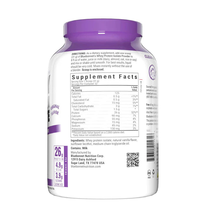 WHEY PROTEIN ISOLATE POWDER 2.2 lbs