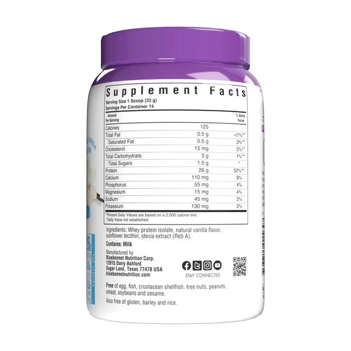 WHEY PROTEIN ISOLATE POWDER FRENCH VANILLA 1 Lb