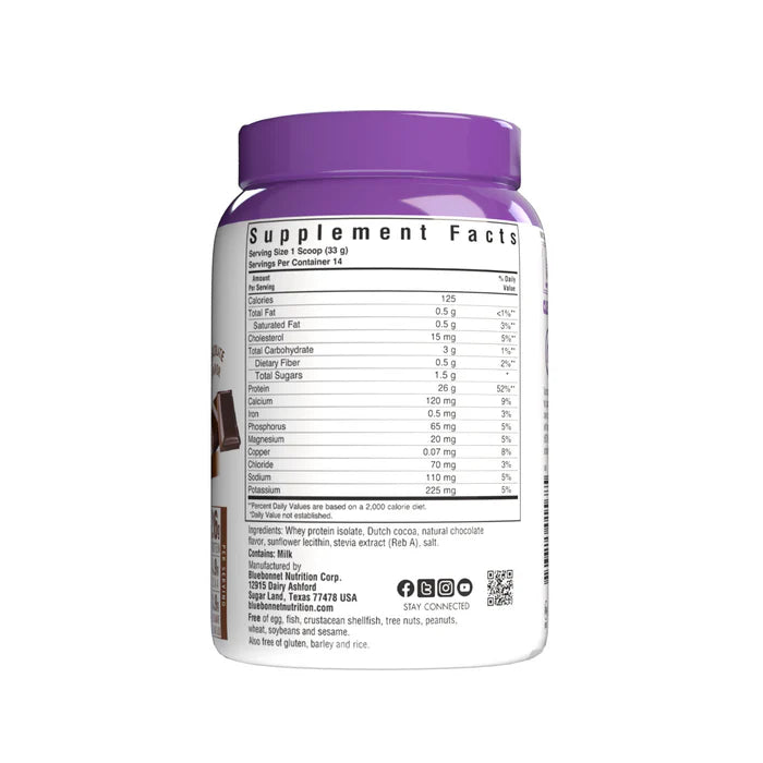 WHEY PROTEIN ISOLATE POWDER CHOCOLATE 1 lb