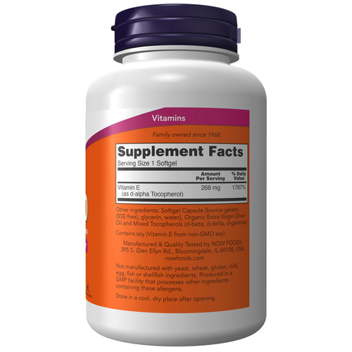 Vitamin E-400 With Mixed Tocopherols 250 Softgels