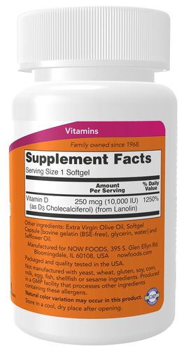 Vitamin D-3 10,000 IU 120 Softgels