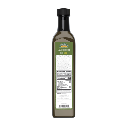 Avocado Cooking Oil in Glass Bottle 6 x 16.9 FL OZ/Case (ELLYNDALE )