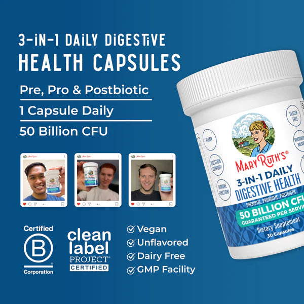 3-in-1 Daily Digestive Health Capsules 30 ct