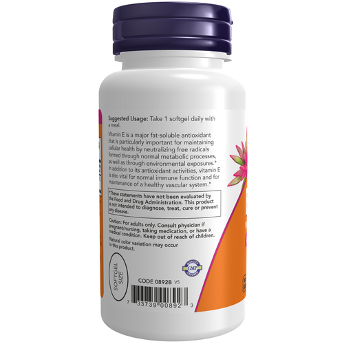 Vitamin E-400 With Mixed Tocopherols 100 Softgels