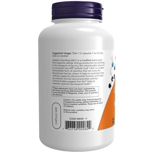 Acetyl-L-Carnitine 500 mg 200 Veg Capsules