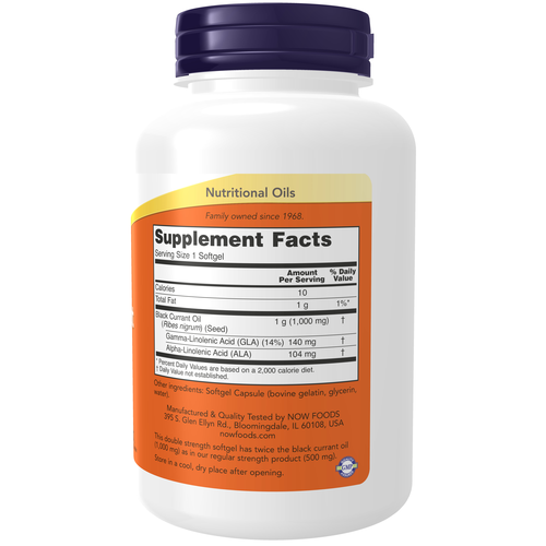 Black Currant Oil, Double Strength 1000 mg 100 Softgels