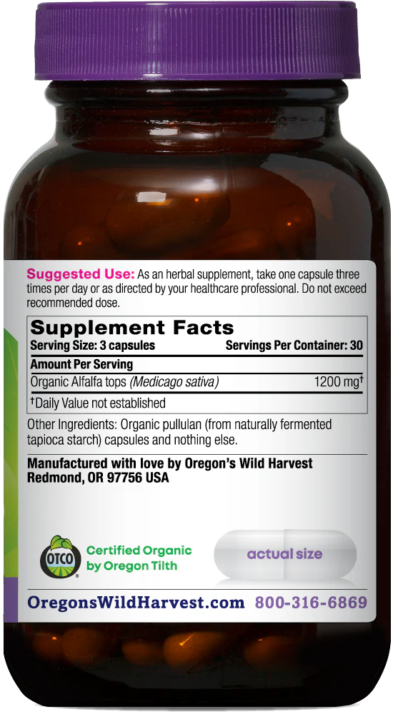 Alfalfa 90 Organic Vegan Capsules