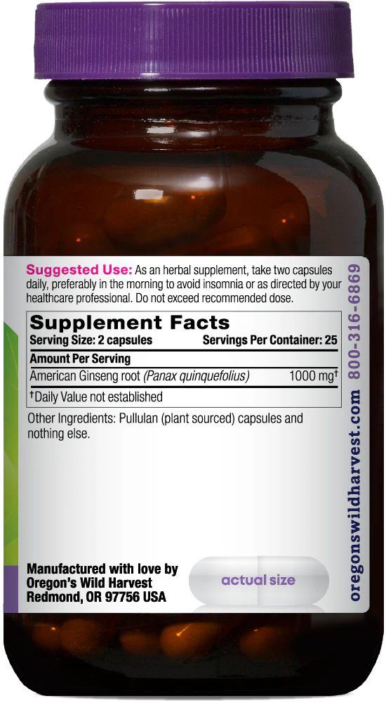 American Ginseng 50 Vegan Capsules