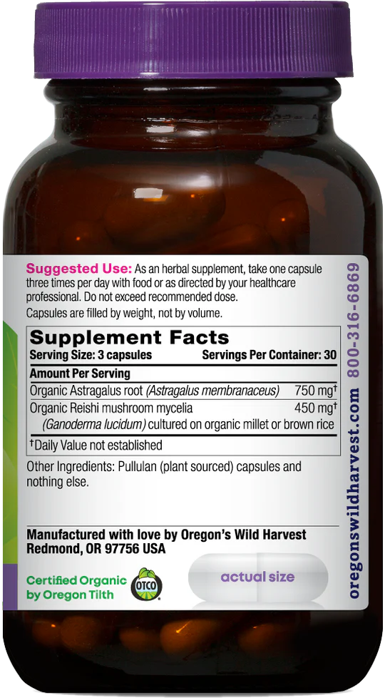 Astragalus Reishi Capsules 90 Ct.