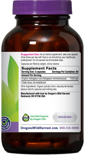 Astragalus 180 Organic Vegan Capsules