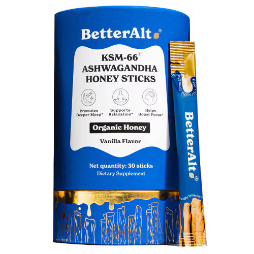 Betteralt KSM-66 Ashwagandha Honey Sticks For Relaxation and Focus -- 30 Sticks