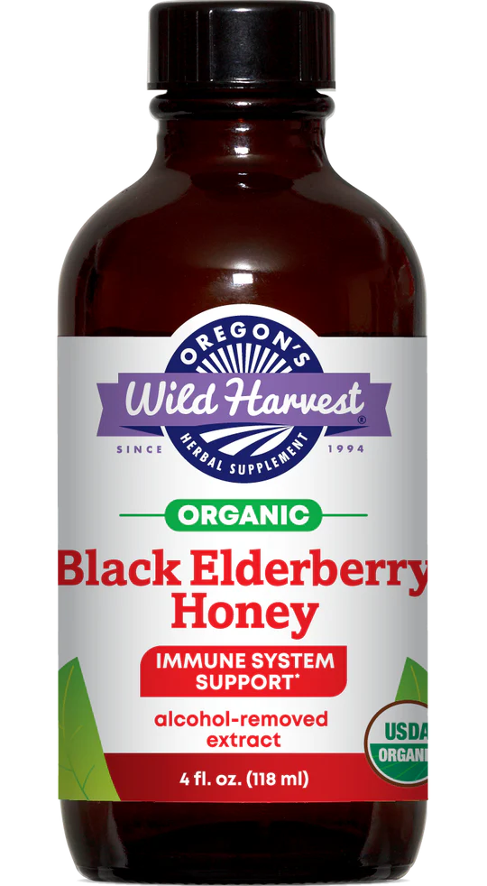 Black Elderberry Honey Organic Alcohol-Removed Extract 4 oz