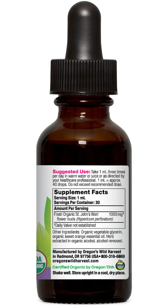 St. John's Wort Extract Organic Alcohol-removed 1 oz.