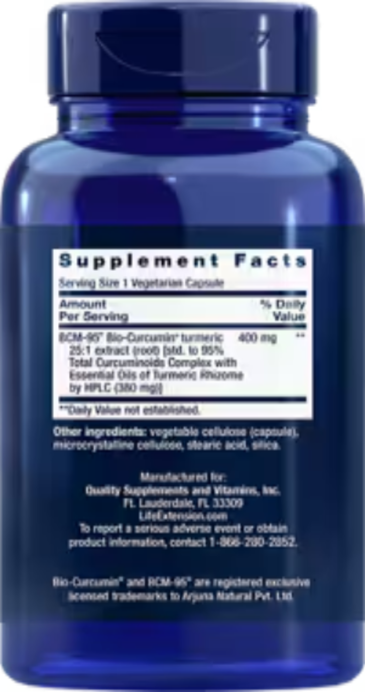 Super Bio-Curcumin Turmeric Extract 400 mg 60 Vegetarian Capsules