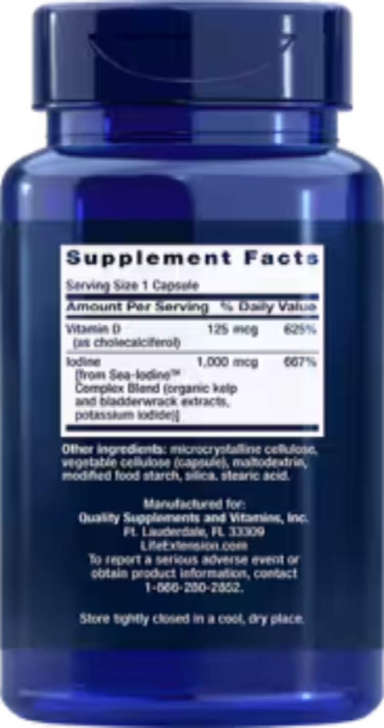 Vitamin D3 with Sea-Iodine™ 125 mcg (5000 IU) 60 Capsules