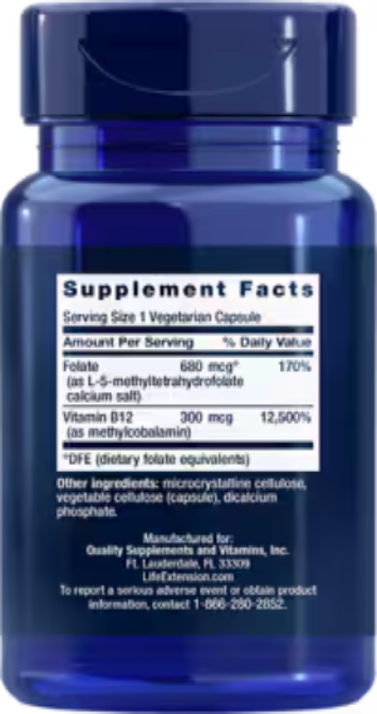 BioActive Folate & Vitamin B12 90 Vegetarian Capsules