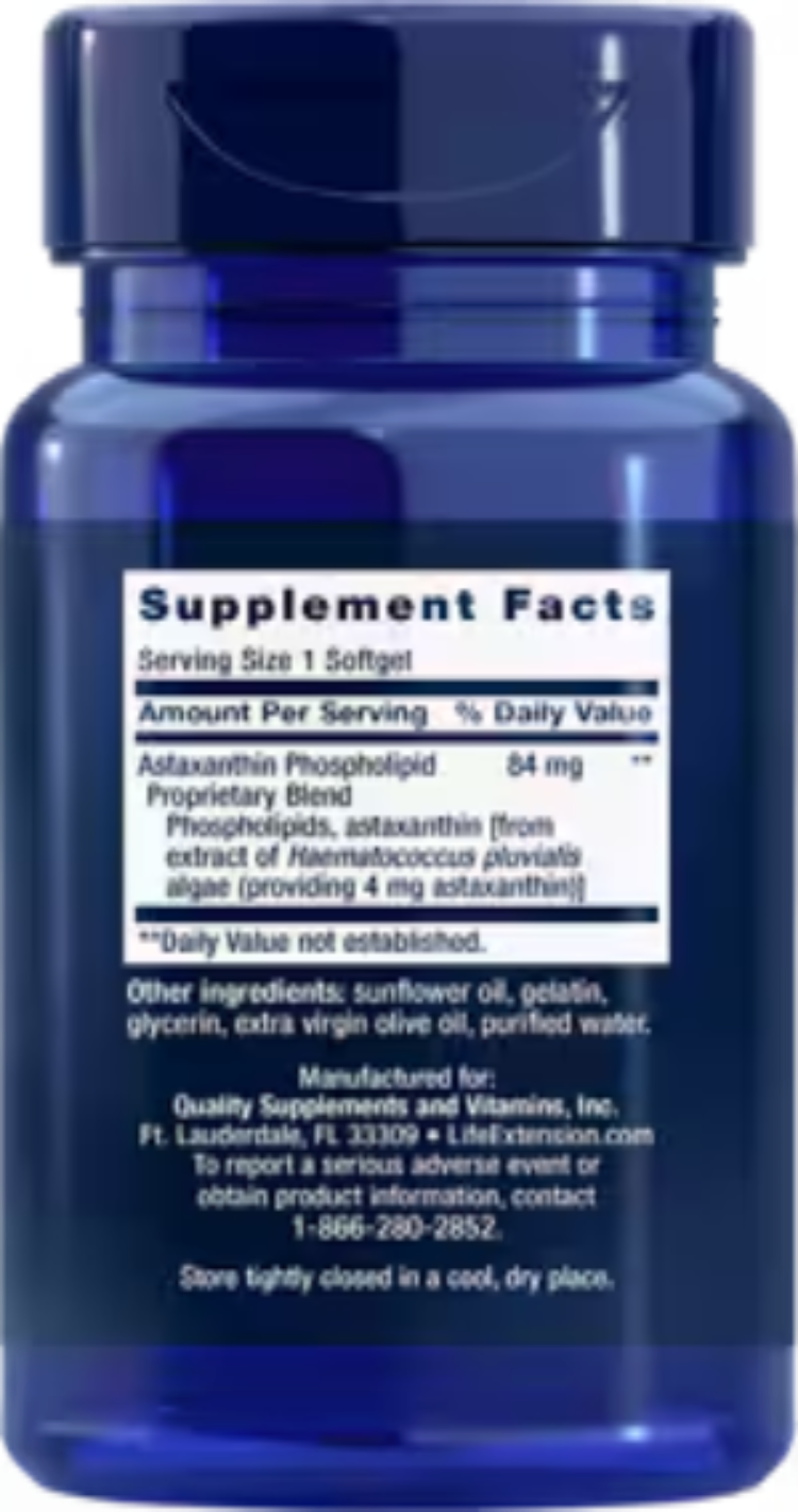Astaxanthin with Phospholipids 4 mg 30 Softgels