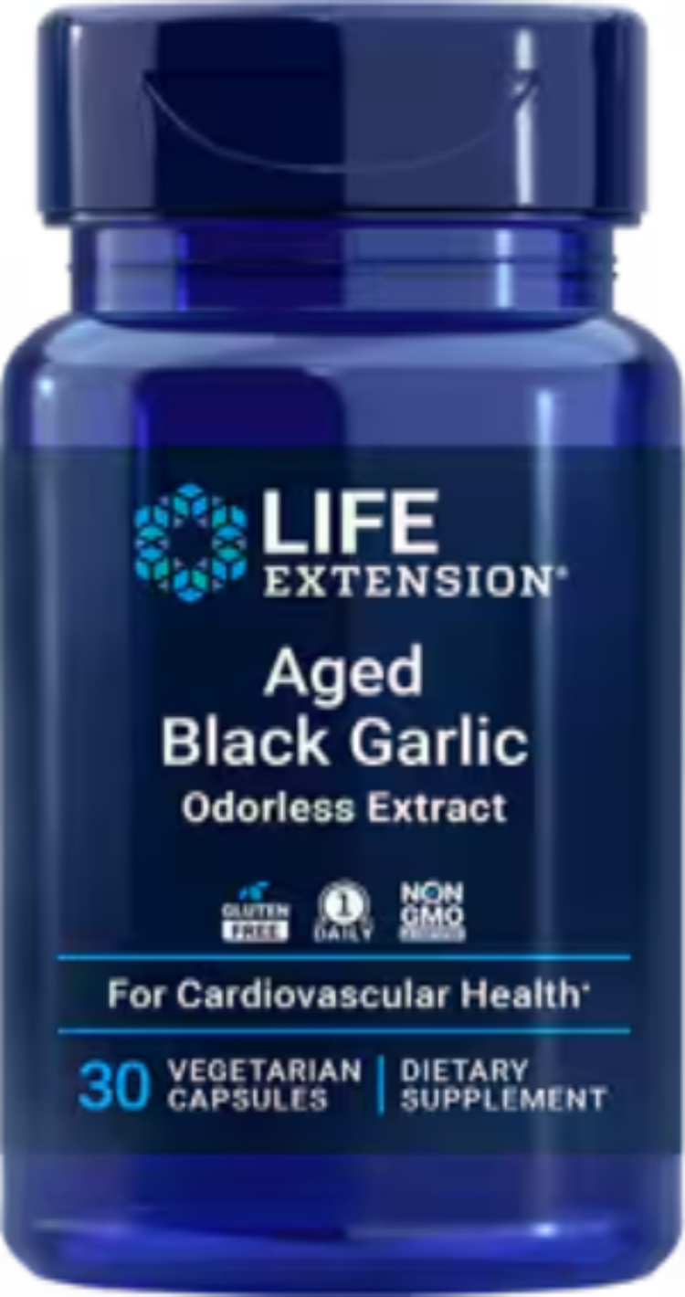 Aged Black Garlic Odorless Extract 30 Vegetarian Capsules