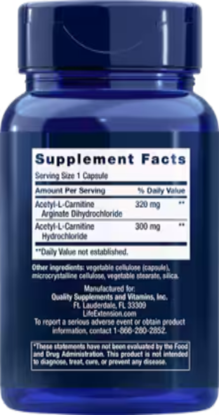 Acetyl-L-Carnitine Arginate 90 Capsules