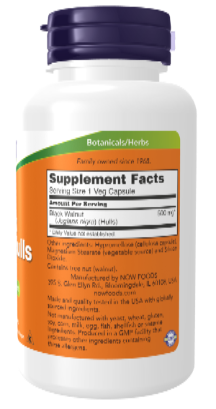 Black Walnut Hulls 500 mg 100 Veg Capsules