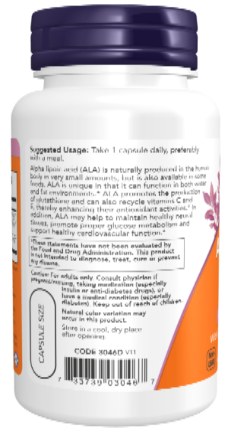Alpha Lipoic Acid Extra Strength 600 mg 60 Veg Capsules